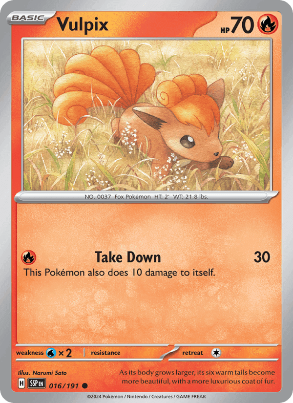 Vulpix, card 016 from Surging Sparks