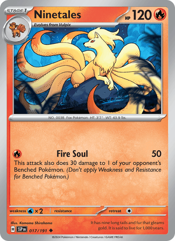 Ninetales, carte 017 de Surging Sparks