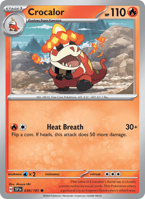 Crocalor, carte 030 de Surging Sparks