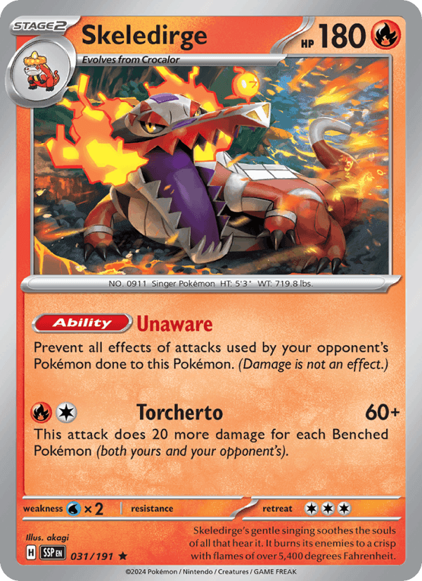 Skeledirge, carte 031 de Surging Sparks
