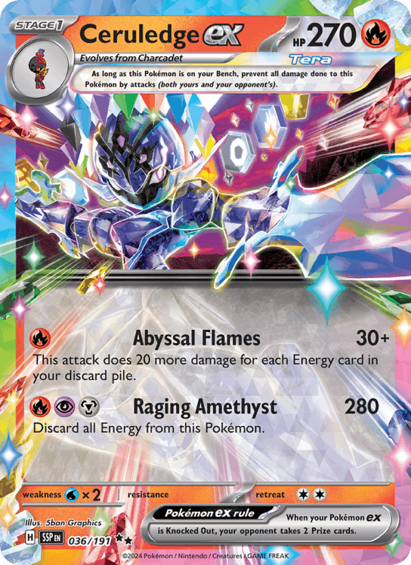 Ceruledge ex, card 036 from Surging Sparks