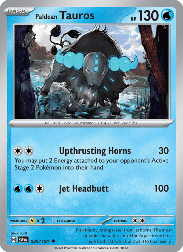 Paldean Tauros, carte 039 de Surging Sparks