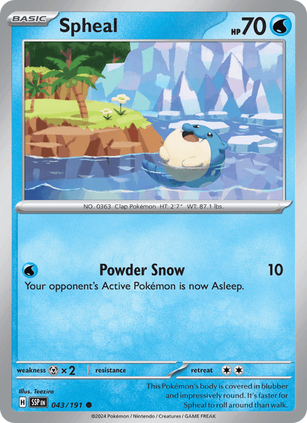 Spheal, carte 043 de Surging Sparks