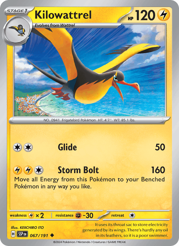 Kilowattrel, card 067 from Surging Sparks