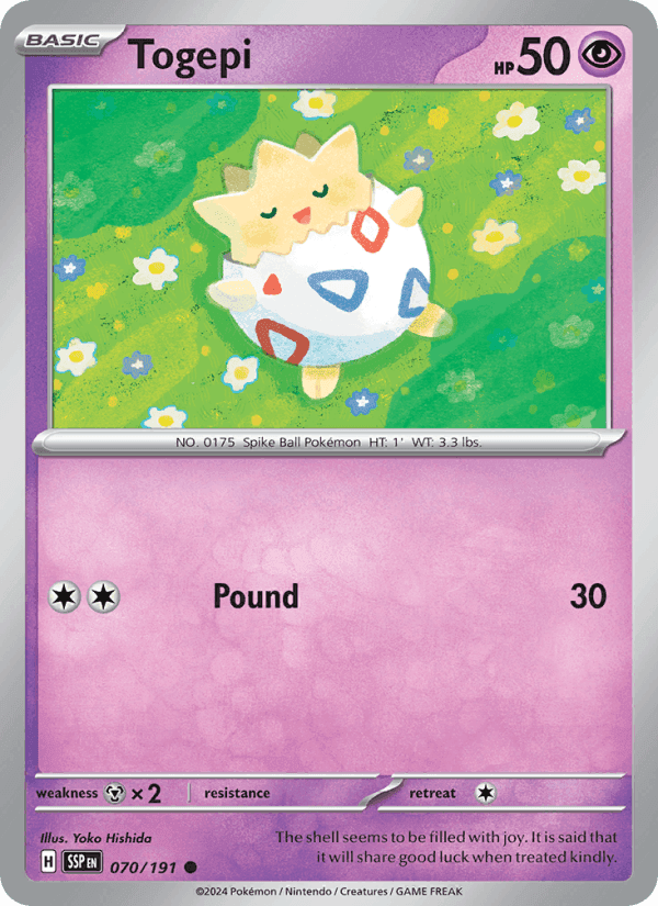 Togepi, carta 070 di Surging Sparks