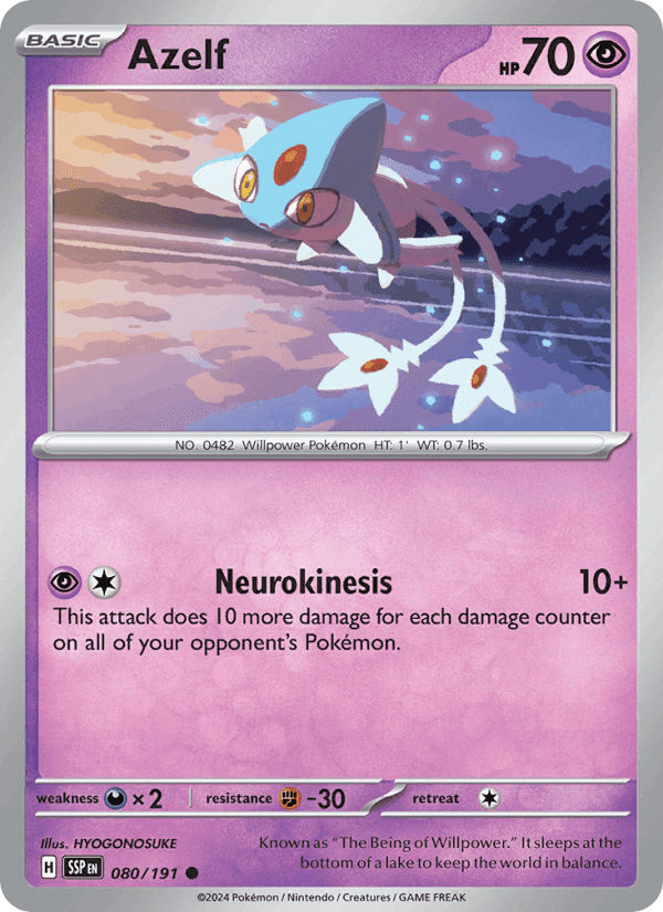 Azelf, card 080 from Surging Sparks