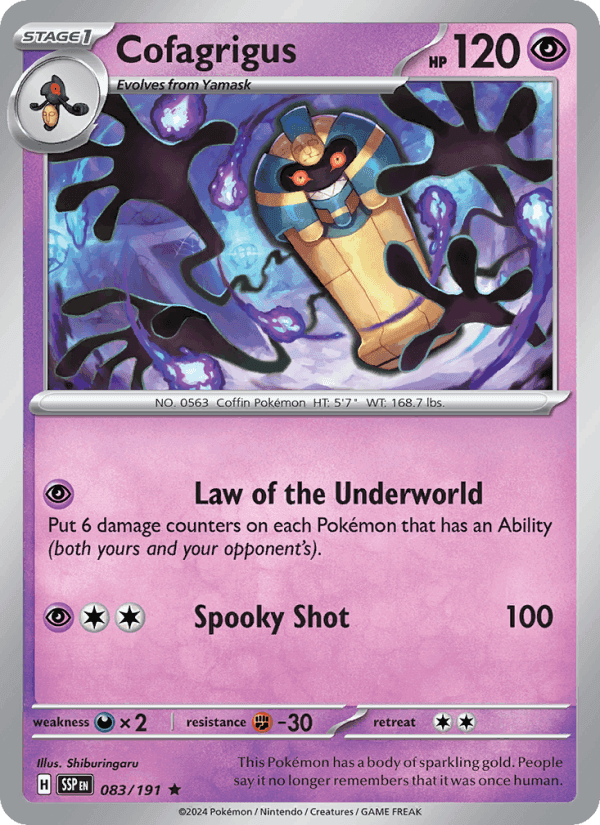 Cofagrigus, card 083 from Surging Sparks