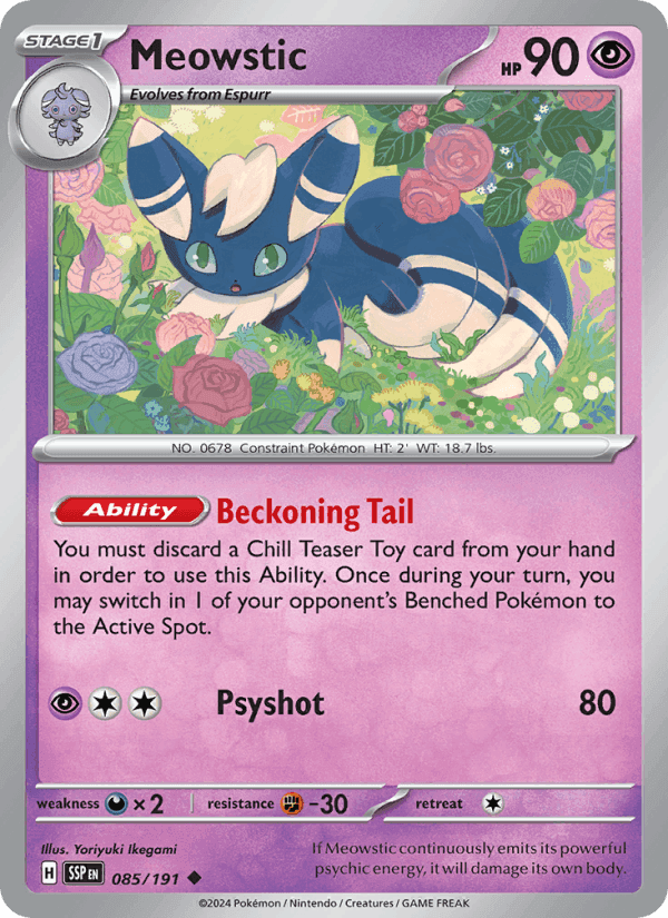 Meowstic, card 085 from Surging Sparks