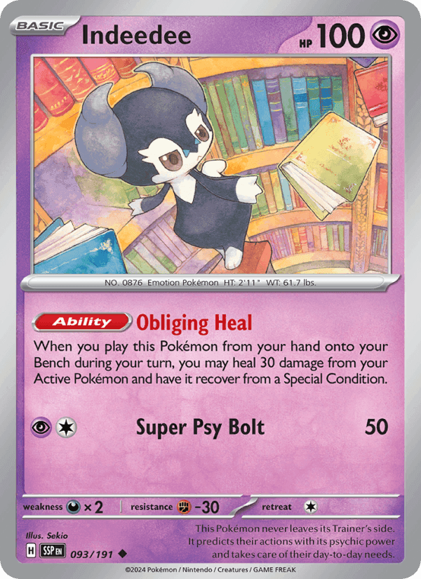 Indeedee, card 093 from Surging Sparks