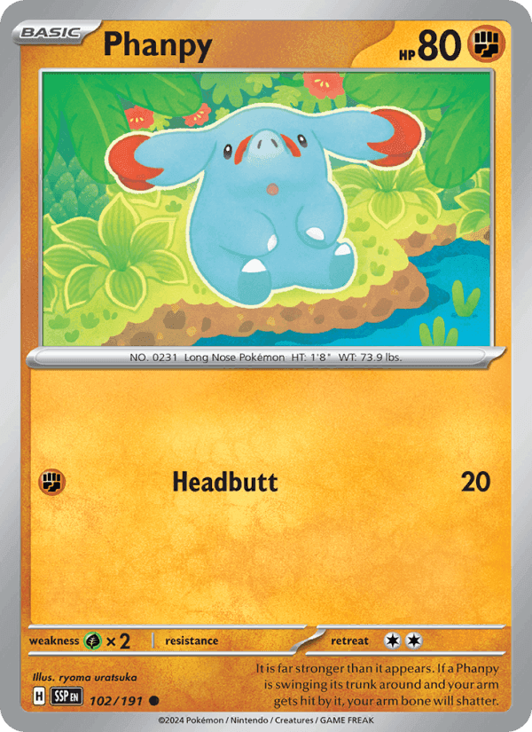 Phanpy, card 102 from Surging Sparks