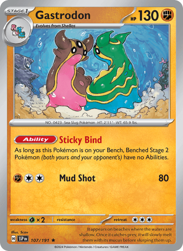 Gastrodon, carte 107 de Surging Sparks