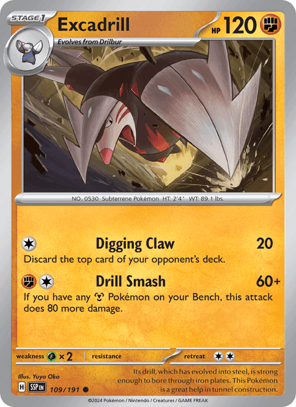 Excadrill, card 109 from Surging Sparks