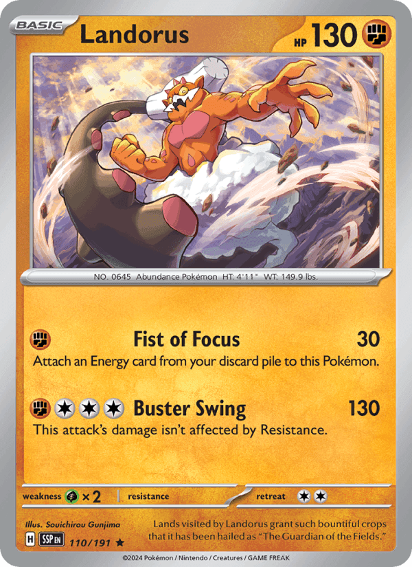 Landorus, card 110 from Surging Sparks