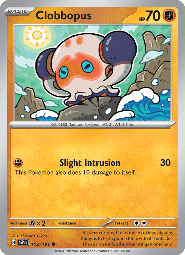 Clobbopus, card 112 from Surging Sparks