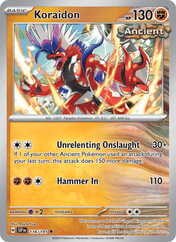 Koraidon, card 116 from Surging Sparks