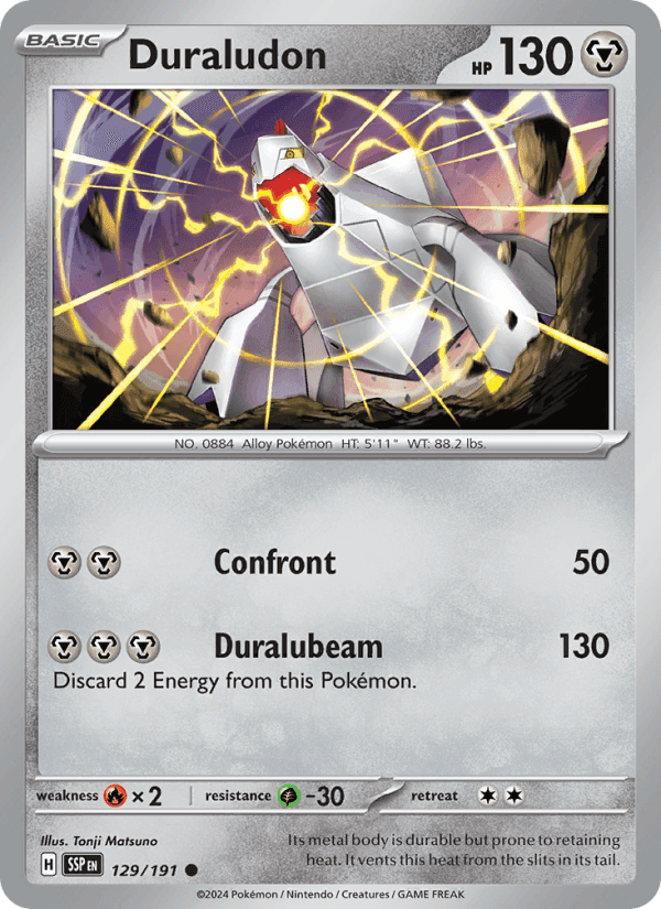 Duraludon, card 129 from Surging Sparks