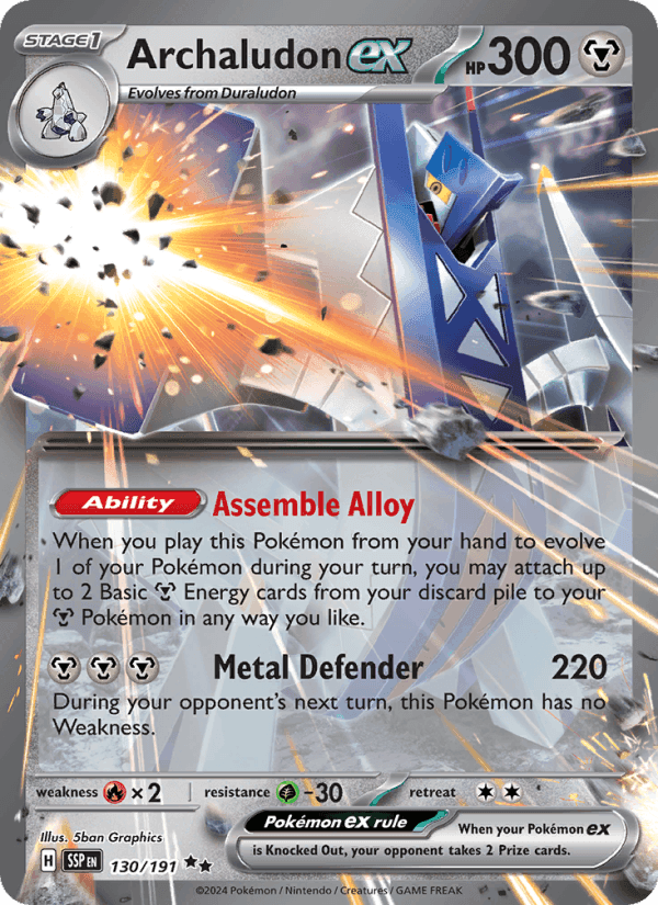 Archaludon ex, card 130 from Surging Sparks