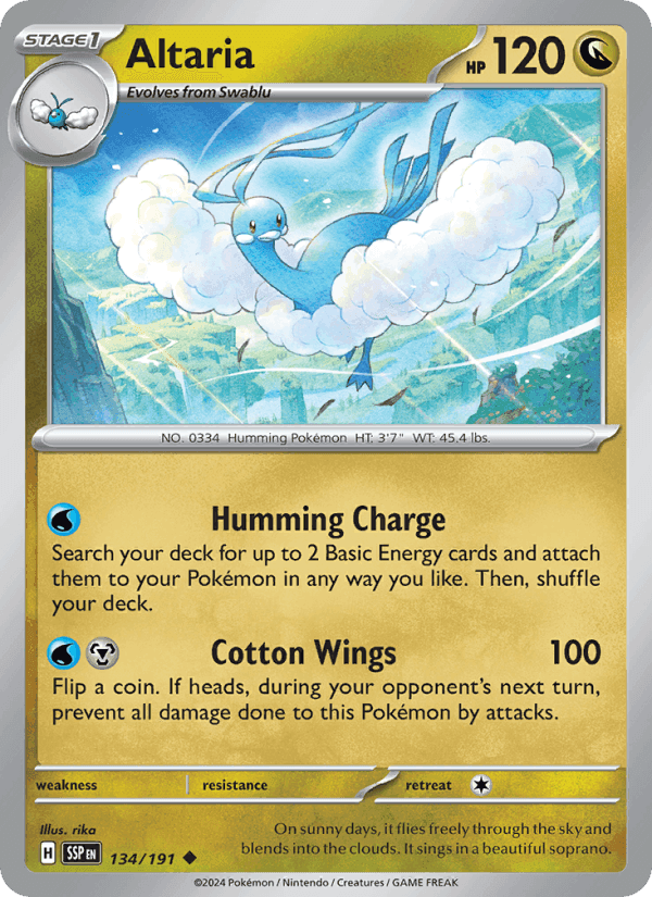 Altaria, carta 134 de Surging Sparks