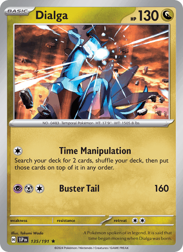 Dialga, card 135 from Surging Sparks