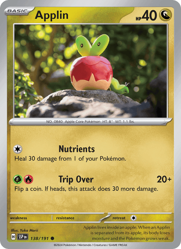 Applin, card 138 from Surging Sparks