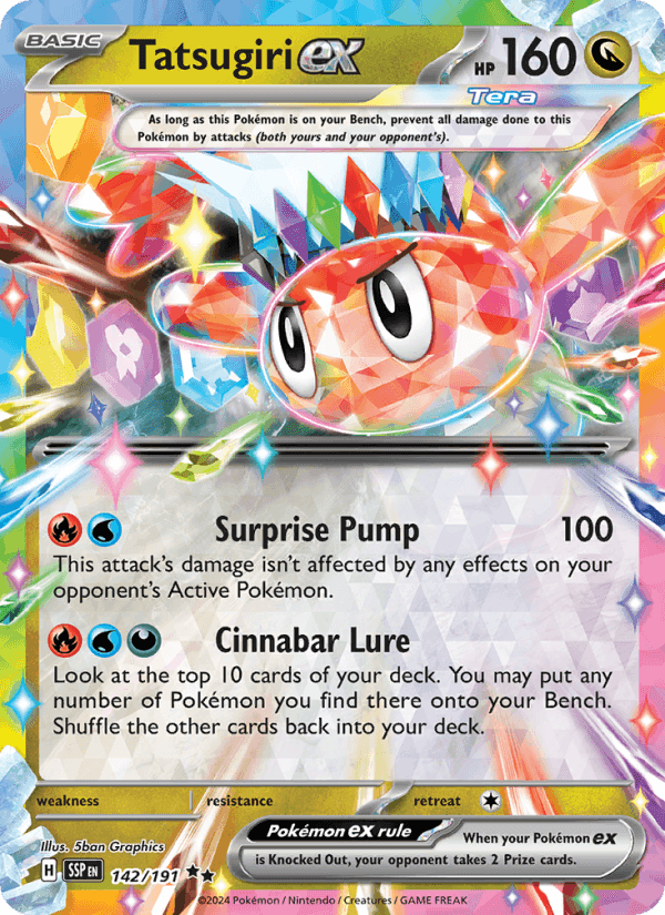 Tatsugiri ex, card 142 from Surging Sparks