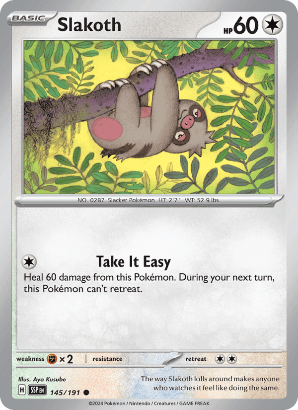 Slakoth, card 145 from Surging Sparks