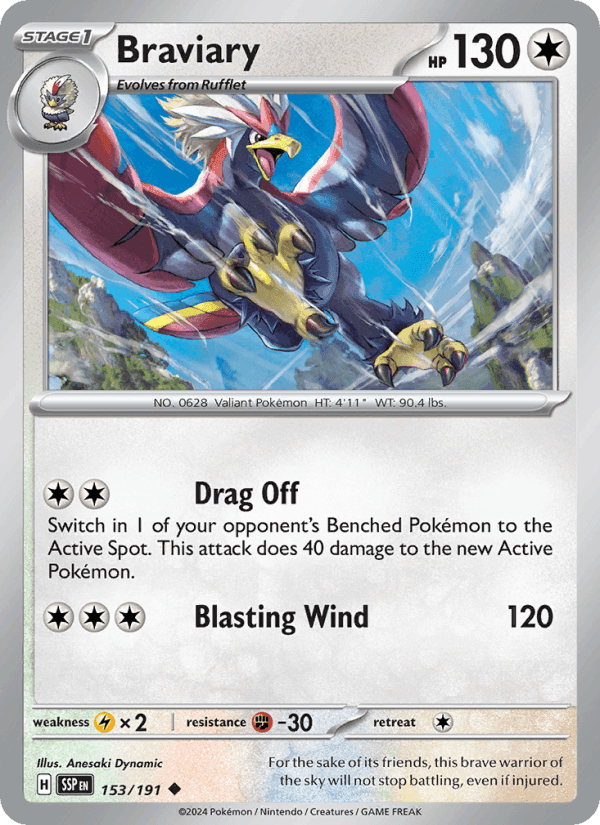 Braviary, card 153 from Surging Sparks