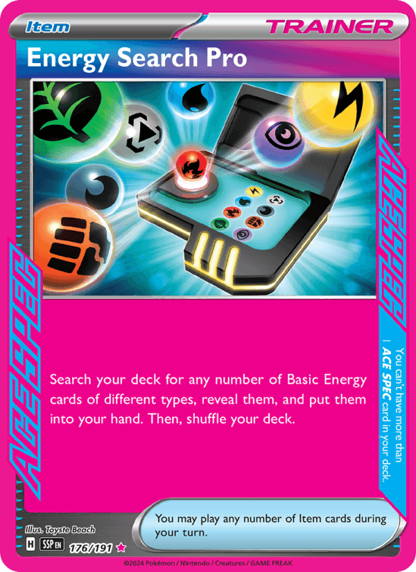 Energy Search Pro, card 176 from Surging Sparks