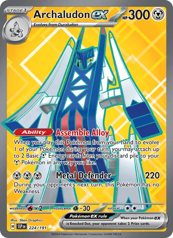 Archaludon ex, card 224 from Surging Sparks