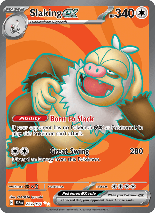 Slaking ex, card 227 from Surging Sparks
