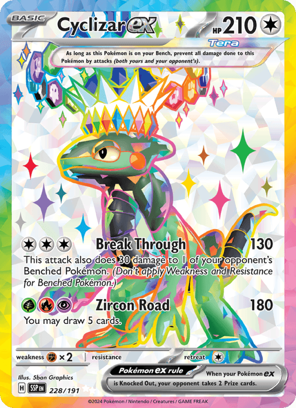 Cyclizar ex, card 228 from Surging Sparks