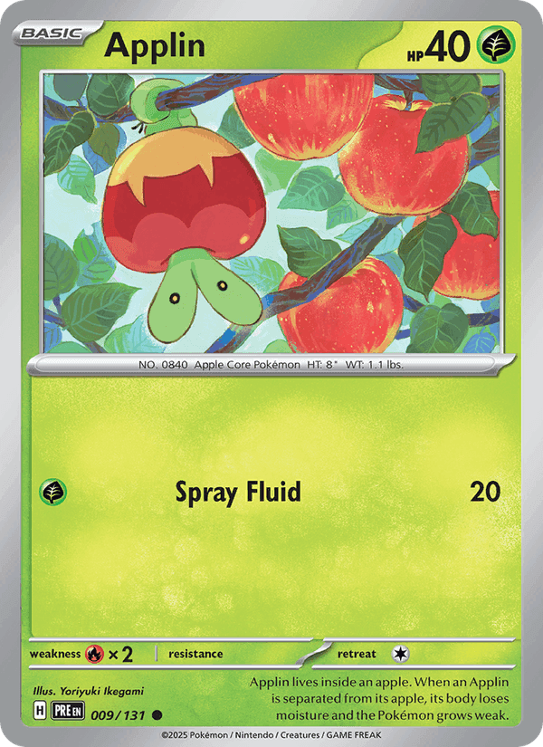Applin, card 009 from Prismatic Evolutions