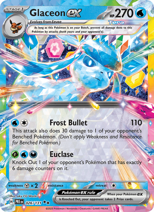 Glaceon ex, card 026 from Prismatic Evolutions
