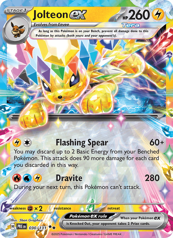 Prismatic Evolutions の 030 番、Jolteon ex