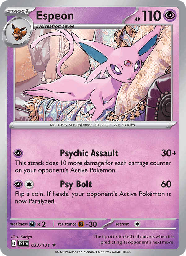 Espeon, carte 033 de Prismatic Evolutions