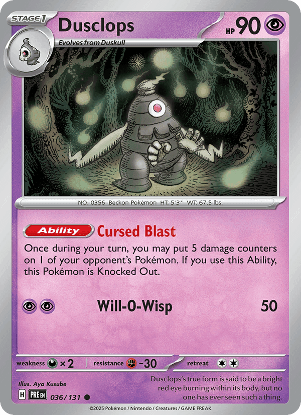 Dusclops, carta 036 di Prismatic Evolutions