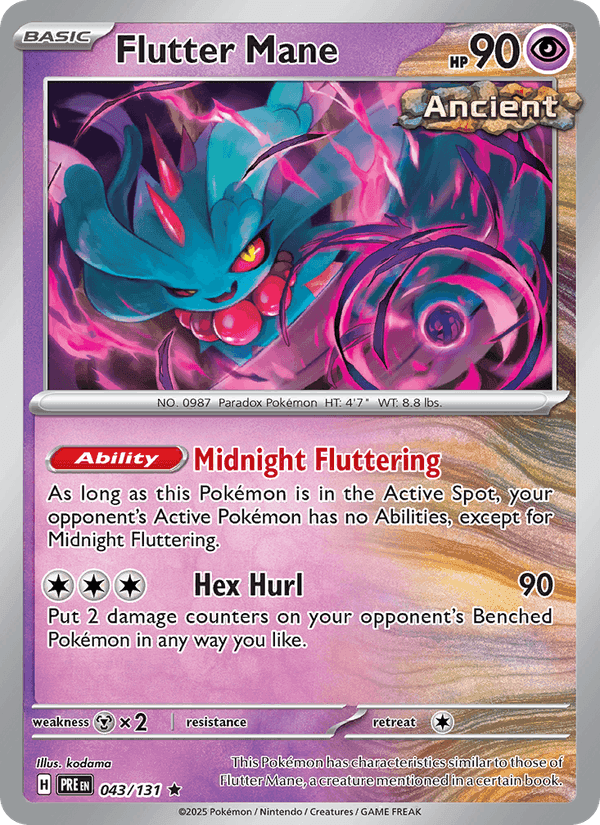 Flutter Mane, card 043 from Prismatic Evolutions