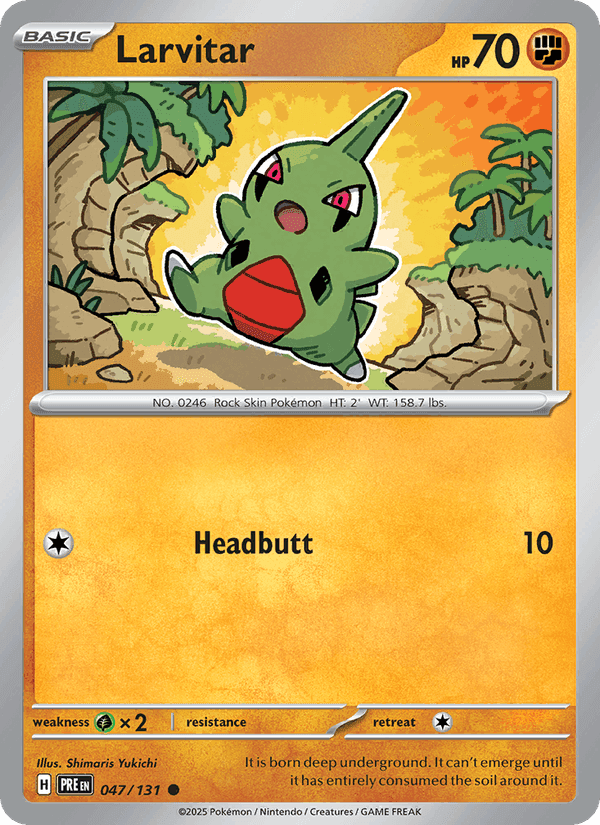 Prismatic Evolutions の 047 番、Larvitar