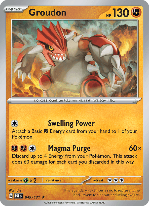Groudon, carta 049 di Prismatic Evolutions