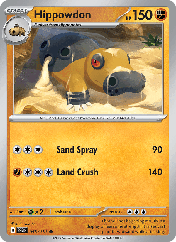 Hippowdon, card 053 from Prismatic Evolutions