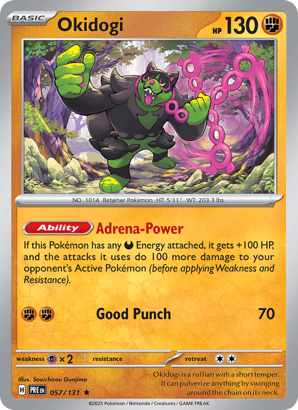 Prismatic Evolutions の 057 番、Okidogi