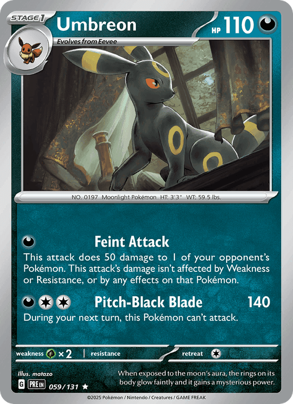 Umbreon, card 059 from Prismatic Evolutions