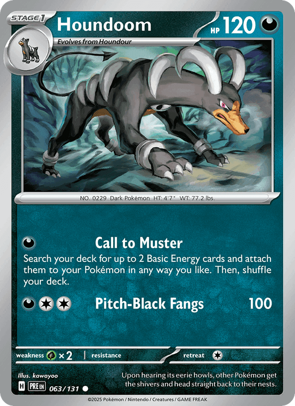 Houndoom, card 063 from Prismatic Evolutions