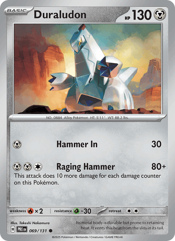 Duraludon, card 069 from Prismatic Evolutions