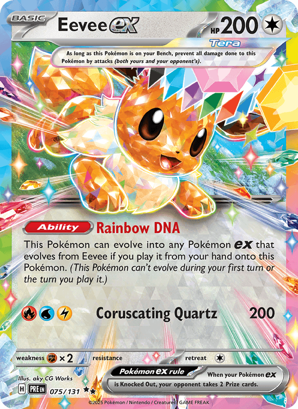 Eevee ex, card 075 from Prismatic Evolutions