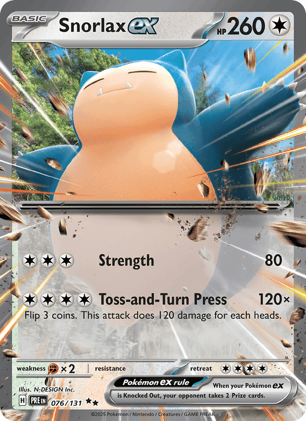 Snorlax ex, card 076 from Prismatic Evolutions