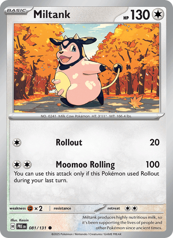 Miltank, card 081 from Prismatic Evolutions