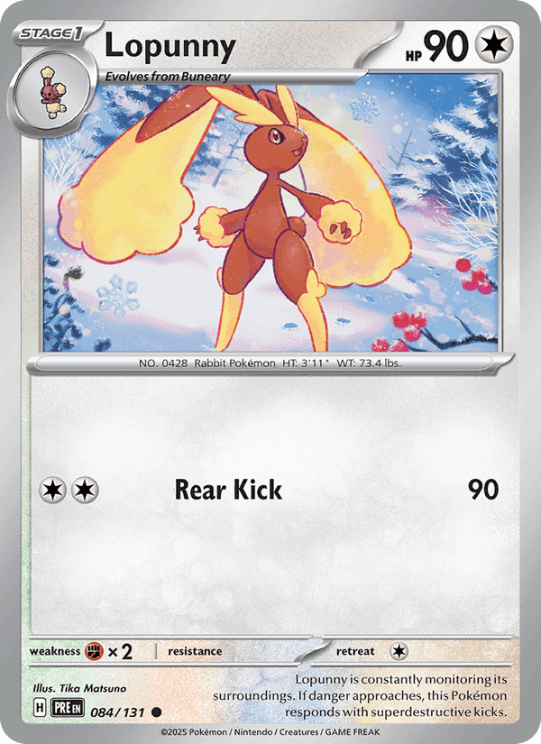 Lopunny, card 084 from Prismatic Evolutions