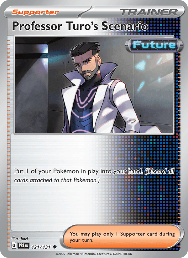Professor Turo's Scenario, card 121 from Prismatic Evolutions