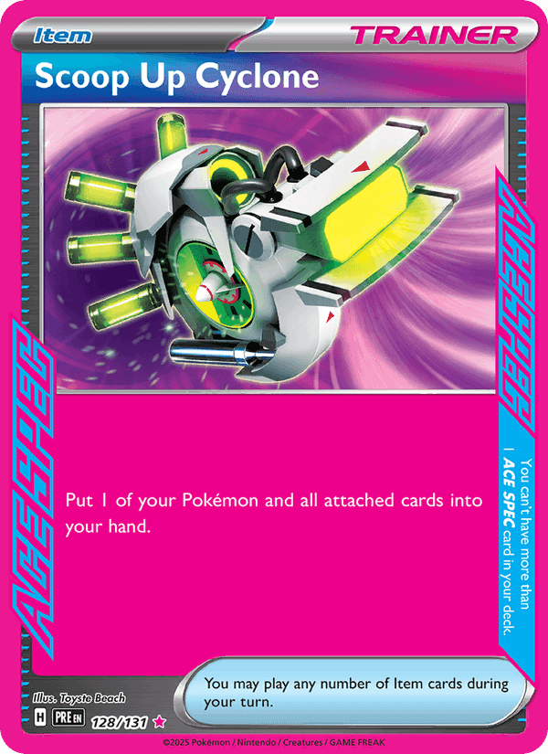 Scoop Up Cyclone, card 128 from Prismatic Evolutions